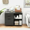 thumbnail image 7 of CONCETTA 3 Drawer Rolling File Cabinet with Lock, Under Desk Filing Cabinet for Letter/Legal/A4 Files, Home Office, Black, 7 of 7
