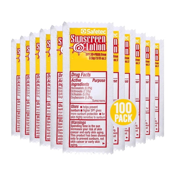 Loción de protección solar HOMESPHERE SPF30 sin PABA, paquete de 100