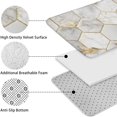 thumbnail image 5 of White Marble Gold Leaf Hexagon Pattern Bathroom Rugs Sets 3 Piece,Toilet Cover Set,Absorbent Non Slip Bathroom Mats Sets with U-Shaped Contour Rug Toilet Rug Set, 5 of 5