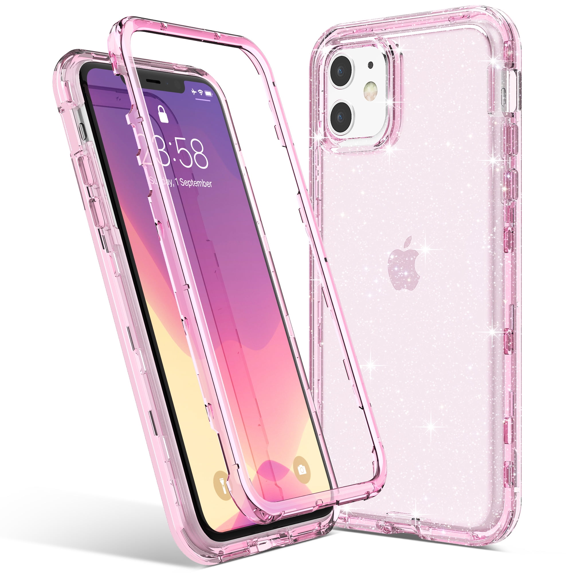 iPhone 11 Case, ULAK Clear Glitter Protective Heavy Duty Shockproof