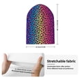 thumbnail image 2 of Yiaed Leopard Neon Rainbow Gradient Print Winter Beanie for Men Women, Fleece Lined Beanie Soft Warm Knit Hat Ski Stocking Cuffed Ca, 2 of 6