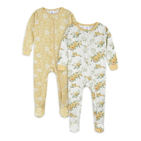 

Gerber Baby & Toddler Girl Snug Fit Footed Cotton Pajamas 2-Pack (0/3M - 5T)