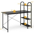 thumbnail image 3 of Giantex Computer Desk w/Reversible Storage Shelf, 48"Laptop Sturdy Writing Table, Large Home Office Workstation, Black, 3 of 6