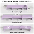 thumbnail image 3 of BONTEC Dual Monitor Stand Riser with Smartphone Holder, Adjustable Length & Swivel Angle, Ergonomic Wooden Desktop Organizer for PC Monitor, Laptop, Printer, Large Storage, Purple, 3 of 7