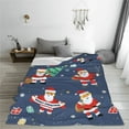 thumbnail image 2 of LNWH Red Santa Gift Art Pattern Throw Blanket, Flannel Sofa Blankets for All Seasons, 40"x30", 2 of 8