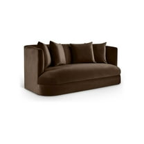 Meridian Furniture Alder Brown Velvet Loveseat