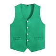 thumbnail image 4 of MSemis Kids Boys Girls Solid Color Volunteer Activities Vest School Journalist Waistcoat Uniform Green M/11, 4 of 5