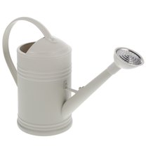 PTOOTP White Watering Can for Home Gardening, Stainless Steel and Plastic Construction, Ideal for Indoor and Outdoor Plants