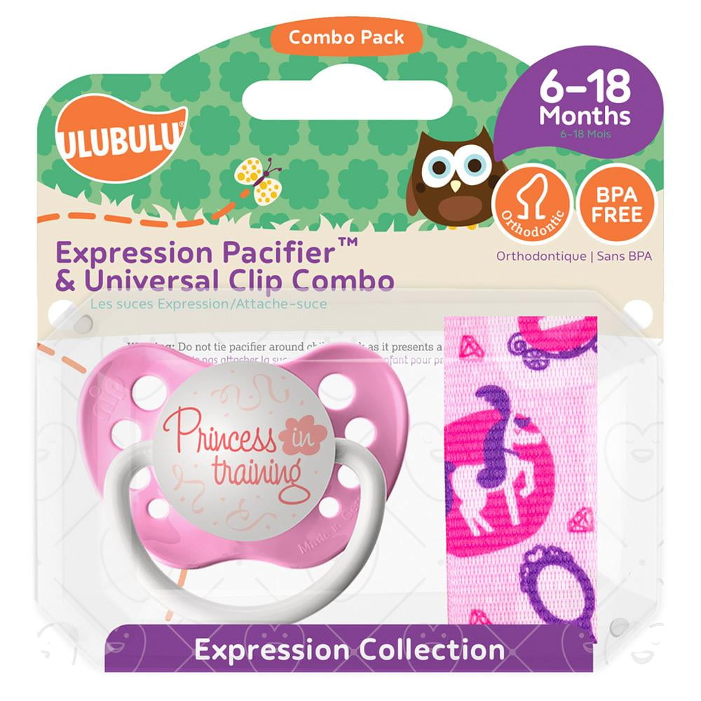 Pacifiers - Ulubulu - Princess in Training (6-18M) & Princess Element Clip