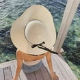 thumbnail image 5 of Women's Sun Beach Straw Hat Foldable Floppy Hats Summer UV Protection Wide Brim with Bowknot for Travel Beach Cap, 5 of 7