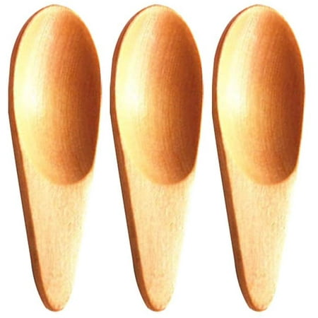 

3Pcs Mini Wooden Small Salt Spoons Solid Wood Spices Spoons Handmade Honey Teaspoons for Seasoning Sugar Coffee Tea Jam Mustard ICE Cream Milk