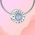 thumbnail image 2 of ARVALILS "Family Forever" Opal Charm, 925 Sterling Silver Family Theme Pendant for Bracelets & Necklaces, 2 of 7
