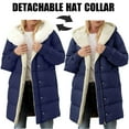 thumbnail image 2 of Sexlip Womens Winter Sherpa Lined Faux Fur Hooded Mid Long Parka Coat Thermal Warm Overcoats for Cold Freezing Weather Blue L, 2 of 9