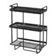 thumbnail image 2 of Estantes organizadores de almacenamiento para baño, cesta de encimera con diseño de montaje en pared Negro de 3 niveles., 2 of 3