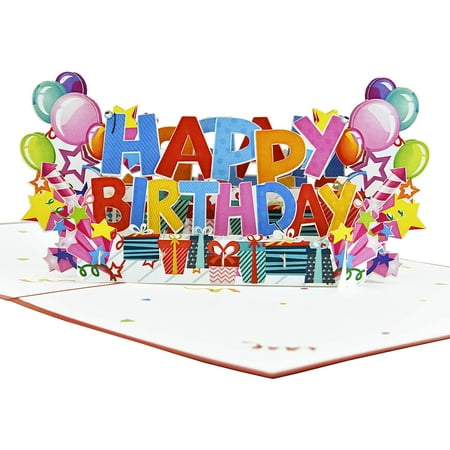 Happy Birthday Celebration Carte pop-up 3D pour femme, petite amie,  collègue, mari, papa, sœur, frère…