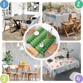 thumbnail image 4 of Green Argyle Pattern Square Tablecloth,Waterproof Square Table Cover,Wipeable Spillproof Washable Table Cover for Home Kitchen Party Decor 60"x60"(152x152cm), 4 of 6