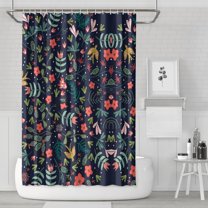 Butterfly Peony Shower Curtain - Delicate Insects and Luxurious Blooms, 72x72 Inches