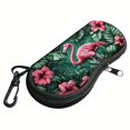 thumbnail image 4 of Lightweight Tropical Style Flamingo Glasses Protector - Durable Neoprene Zippered Soft Case with Keychain, Anti-Drop Storage Holder for Fashion Glasses & Readers, 4 of 10