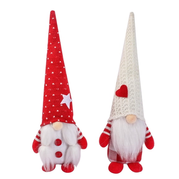Tarmeek Valentines Day Decor 2 Pack Valentine's Day Gnomes Plush - Mr & Mrs Handmade Tomte Swedish Gnome, Valentines Home Table Elf Gnomes Ornaments Sweet Valentine's Day Present for Him Her