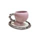 thumbnail image 1 of Taza de cerámica para café, té, con asa y posavasos, para zumo, té, café con leche y leche. Taza Violeta, 1 of 9