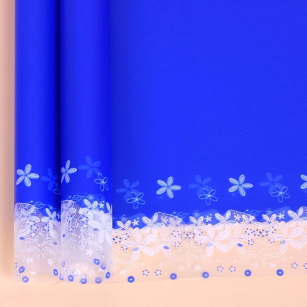 Zhuge Papel para envolver regalos, papel para envolver ramos de flores, resistente al agua y con impresión mate (azul oscuro)