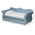 thumbnail image 3 of Baxton Studio Abbie Light Blue Velvet Upholstered and Crystal Tufted Twin Daybed with Trundle, 3 of 12