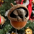 thumbnail image 6 of Beautynvta Animal Christmas Ornaments, Cozy Forest Animal in Acorn Ornaments for Christmas Tree, 2D Acrylic Flat Woodland Animal Pendant for Home Party Decor, 6 of 7