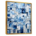 thumbnail image 2 of Designart "Botanical Tiles in Blue and White I" Abstract Framed Wall Art - Modern White Abstract Tile Hallway Framed Wall Art Decor, 2 of 6