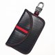 thumbnail image 1 of Estuche para llaves con protección RFID para coche, de cuero y fibra de carbono, con cepillo antirrobo y antiescaneo, 1 of 5