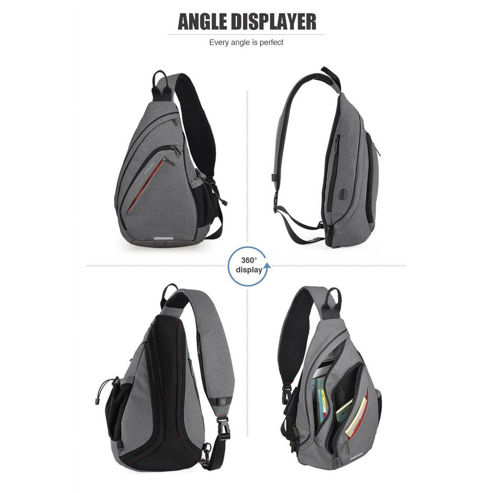 Men One Shoulder Backpack Women Sling Bag Crossbody USB Boys Cycling Sports Travel Versatile Fashion Bag Student School