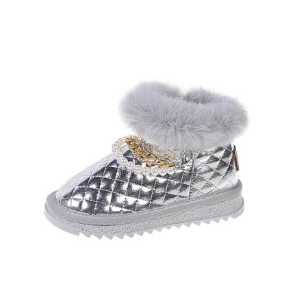 

Boys Girls Children s Warm Snow Boots Anti-Skid Water Resistant Wear-Resistant Fashionable Cotton Shoes Winter Walking Shoes