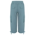 thumbnail image 4 of Womens Cargo Pants with Multi-Pockets,Athletic Capri Pant Stretchy Elastic Waist Carpenter Trouser with Pockets, 4 of 4
