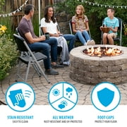 Lifetime Classic Folding Chair, Indoor/Outdoor Commercial Grade, Black, Adult Sized, Set of 4 (80407)