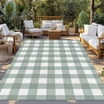 thumbnail image 3 of Outdoor Rug 6x9 ft Farmhouse Vintage Waterproof Outdoor Patio Rug Mat Non Slip Outside Area Rugs Carpet for RV,Camping,Porch,Deck,Pool,Balconybackyard,Gingham Checkered Texture Ash Gray, 3 of 9