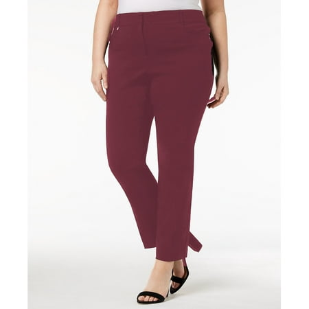 JM Collection Women's Plus Tummy Control Curvy-Fit Pants Violet Size 24W