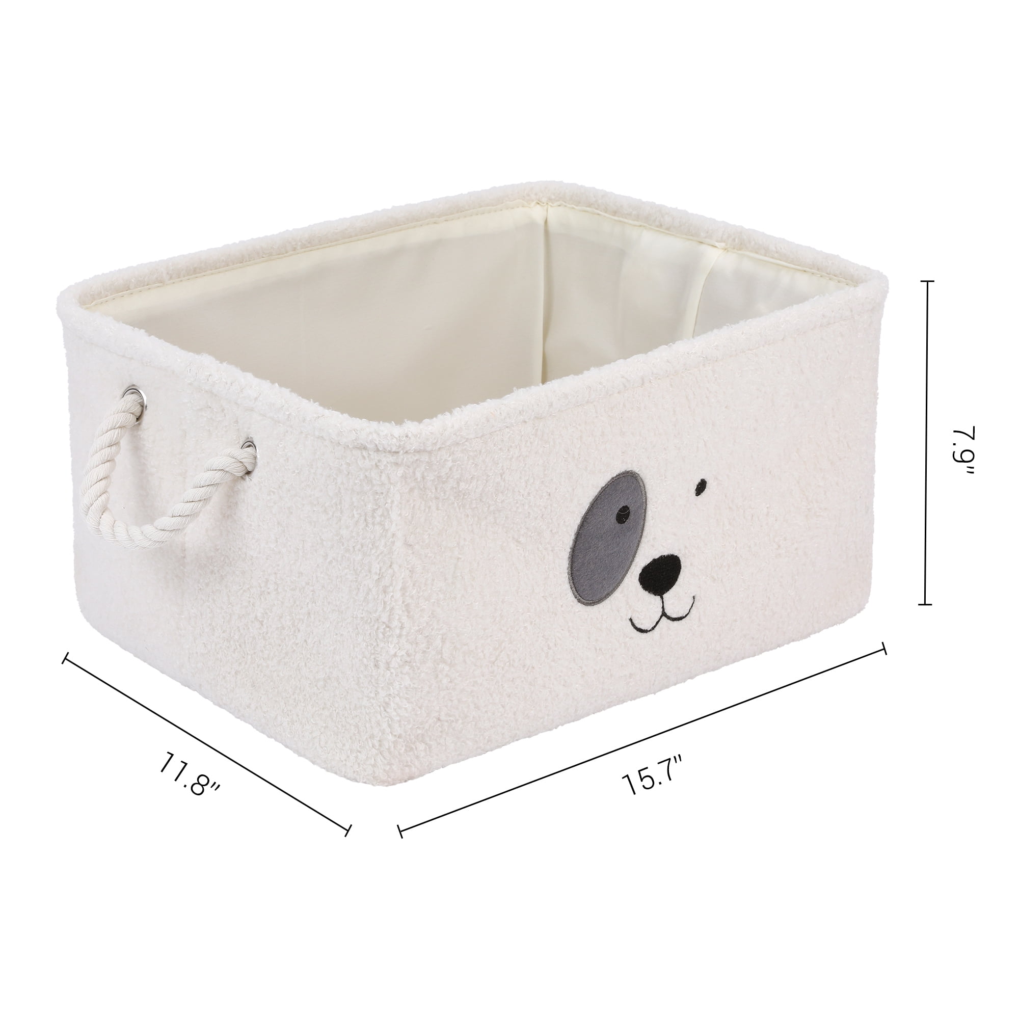Unique Bargains Storage Cube Cotton Storage Bin with Handles for Closet Organizers Cream