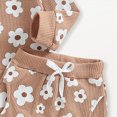 thumbnail image 4 of HCNTES Baby Girl Clothes Winter Toddler Girls Clothes Fall Winter Outfit Sets, Baby Girl Long Sleeve Round Neck Floral Drawstring Pants 0 6 12 18 24 Months 2T 3T 2 Piece, 4 of 5