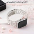 thumbnail image 4 of Wearlizer Compatible with Apple Watch Band 42mm 44mm 45mm Womens for iWatch SE Lightweight Resin Wristband Bracelet Mens Strap Series 7 6 5 4 3 2 1-(Deep Rose Gold+Clear Glitter, 42/44/45mm), 4 of 6