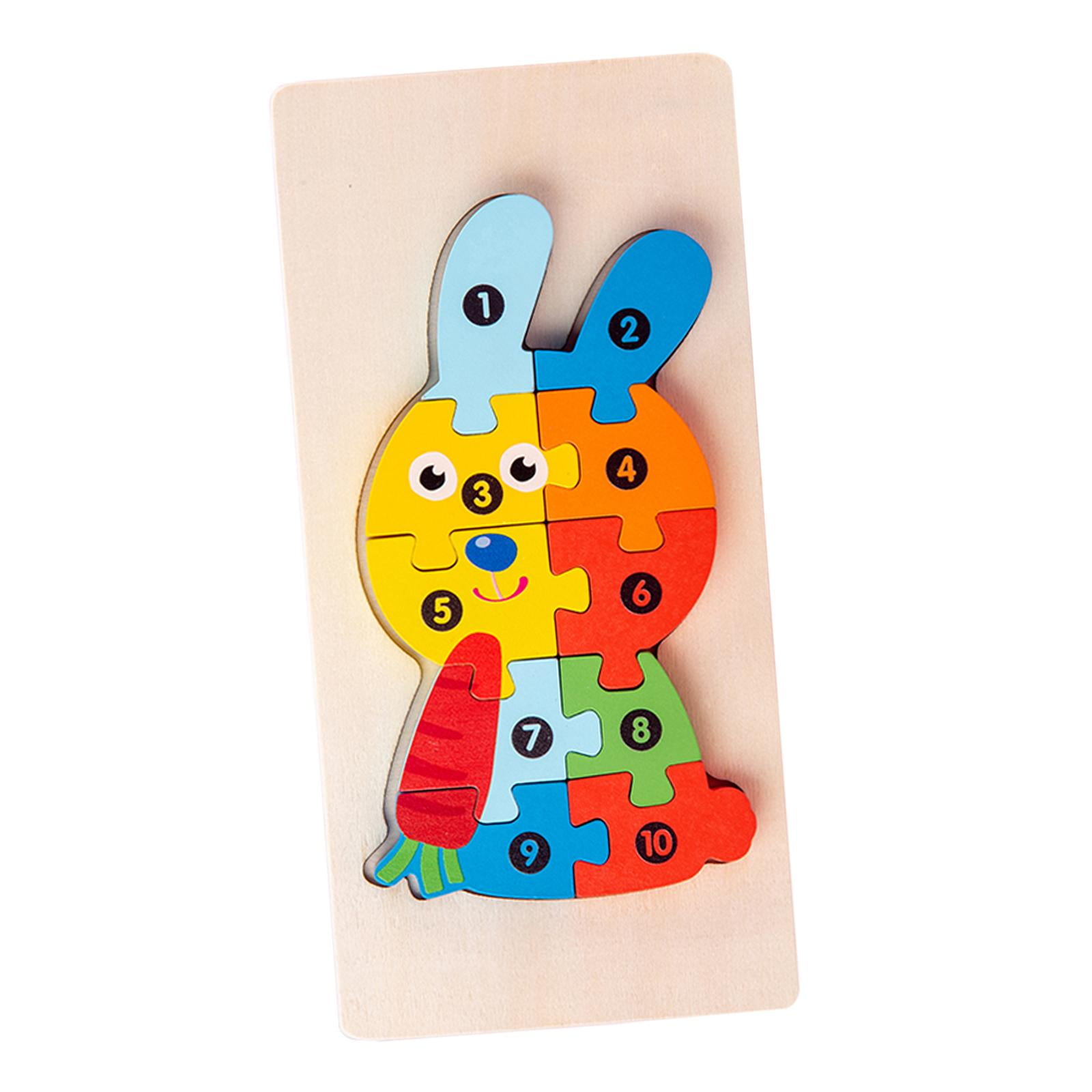 Wooden Peg Puzzles for Toddlers Animal Shape Jigsaw Gift Learning