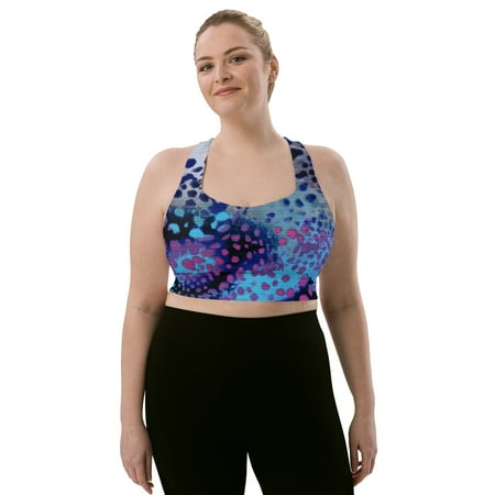 

Blue Leopard Longline Sports Bra