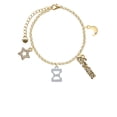 thumbnail image 2 of Delight Jewelry Silvertone Large Greek Letter - Xi - Goldtone Dream Big Charm Bracelet, 7.5+2" Extender, 2 of 4