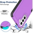 thumbnail image 3 of for Samsung Galaxy S21 Case: Dual Layer Protective Heavy Duty Cell Phone Cover Shockproof Rugged with Screen Protector - Military Protection Bumper Tough - Samsung Galaxy S21 5G 2021, 6.2 inch, Purple, 3 of 16