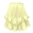 thumbnail image 4 of RUTAYY Women Casual Boho Ruffle Tiered Skorts High Waist Mini Skirts Solid Color Casual Travel Skirts, 4 of 6