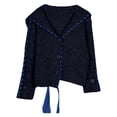 thumbnail image 4 of Ediodpoh Handwoven Trim Knitted Cardigan for Women Sweater Open Front Long Sleeve Outwear Coat for Autumn Winter Fashion Grey, 4 of 4