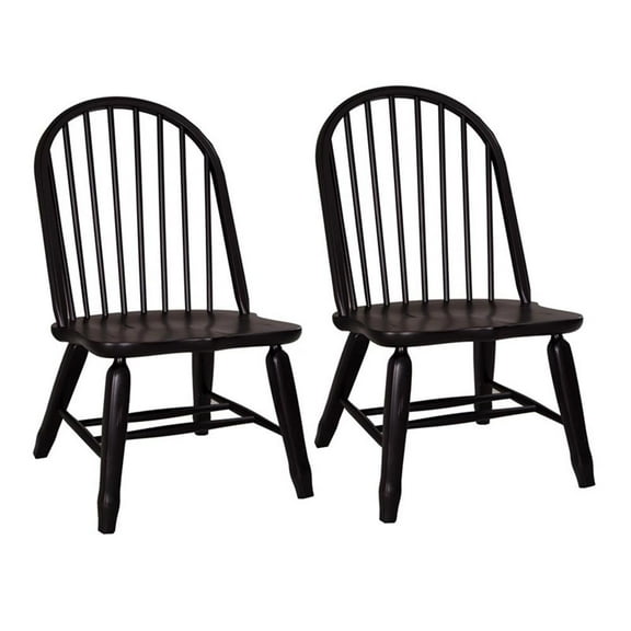 Treasures Bow Back Side Chair - Black-Set of 2