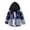 Dark Blue, variant on Odeerbi Toddler Boys Girls Winter Coat Plaid Shacket Jacket Fleece Warm Outerwear Overcoat Long Sleeve Hooded Plaid Shirt Jacket Olive Green