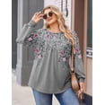 thumbnail image 3 of Zeagoo Womens Plus Size Tops Long Sleeve T-Shirts Crew Neck Flowy Tunic Fall Casual Loose Blouse, 3 of 4