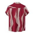 thumbnail image 2 of Camisas Y s Camisa casual de verano con estampado de olas para hombre Camisa de manga corta con cuello vuelto (Red, L), 2 of 5