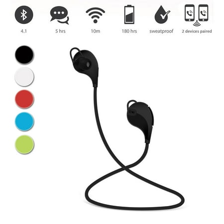 EEEKit Sport Running In-Ear Sweat Proof Wireless Bluetooth V4.1 Headphone w/ Micphone for iPhone 11/11 Pro 7 6S 6 Plus,Samsung Galaxy S10 S10E S9 S9 Plus S8 S7 Note 9 8