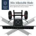 thumbnail image 6 of 36in Galvanized Blade Heavy-Duty 2-Wheel Snow Pusher Hand Plow for Snow Removal w/Wheels, Adjustable Handle, Blade Angle - Black, 6 of 7